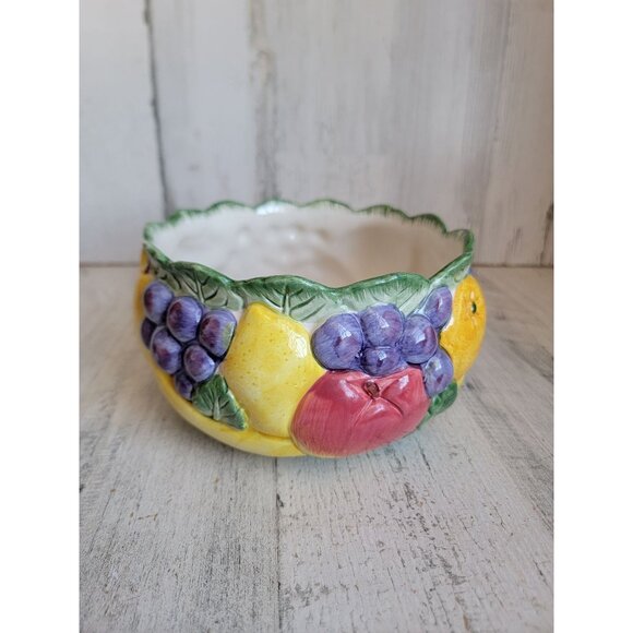 Fitz Floyd 1989 fruit bowl 3D Calypso vintage ceramic xmas - Picture 1 of 6